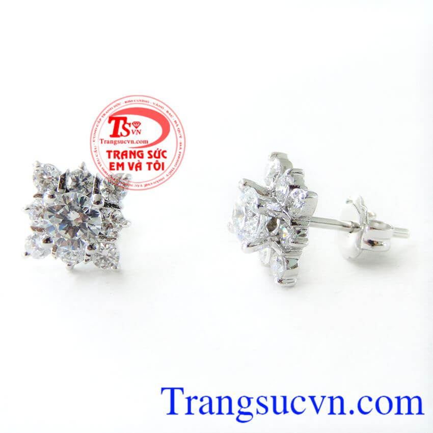 Nụ hoa kim cương nhân tạo 10k,Hoa tai vàng tây,Trang sức vàng Nụ hoa kim cương nhân tạo 10k,Hoa tai vàng tây,Trang sức vàng