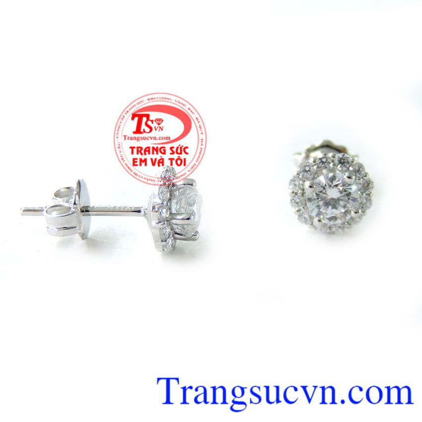 Nụ hoa tai vàng 10k trắng,Hoa tai vàng tây,Trang sức vàng Nụ hoa tai vàng 10k trắng,Hoa tai vàng tây,Trang sức vàng