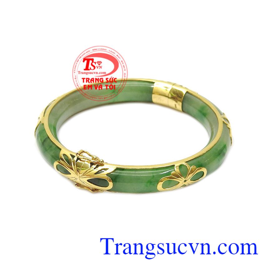 Vòng ngọc cẩm thạch bọc vàng quý phái, Vòng bọc vàng, Vòng tay vàng sang trọng