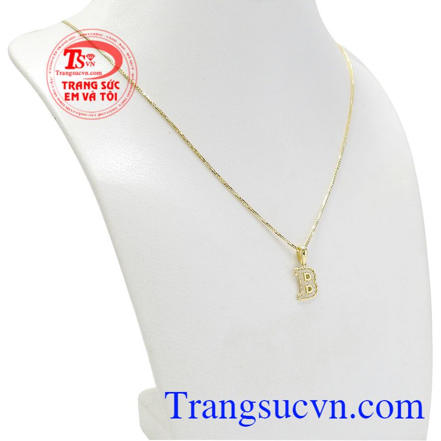 Bộ dây chuyền chữ B nổi bật, trang sức bộ, bộ dây chuyền nữ thời trang