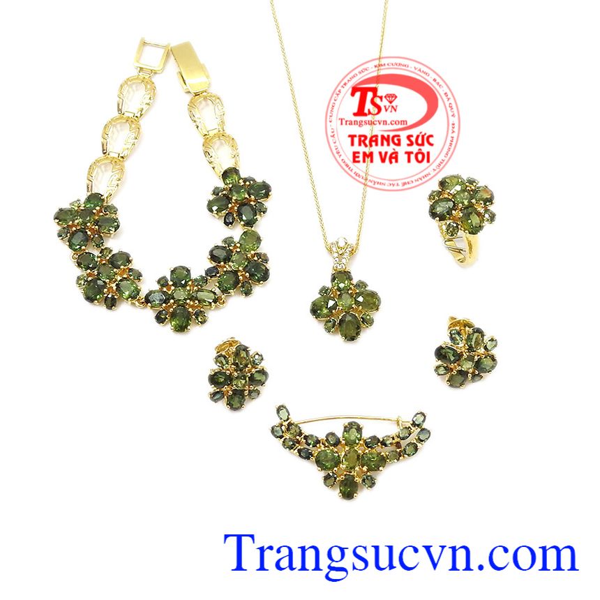 Bộ trang sức sapphir quý phái, trang sức bộ Bộ trang sức sapphir quý phái, trang sức bộ