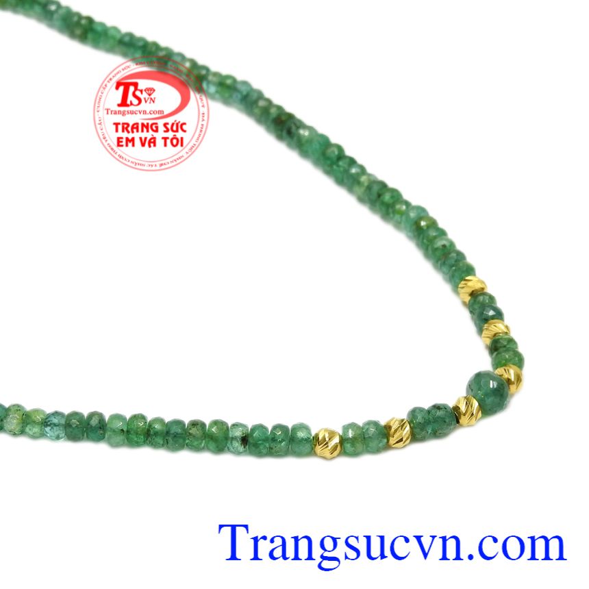 Chuỗi cổ Emerald bi vàng, Chuỗi cổ đá quý, chuỗi cổ nữ đẹp Chuỗi cổ Emerald bi vàng, Chuỗi cổ đá quý, chuỗi cổ nữ đẹp