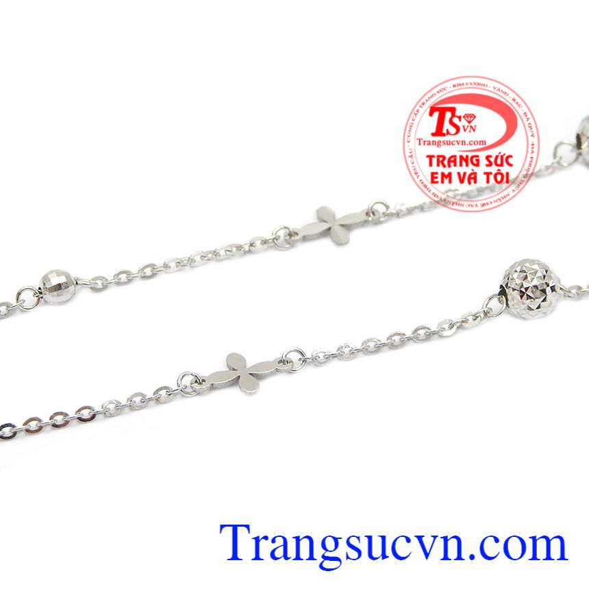 Lắc chân nữ vàng trắng may mắn, lắc chân vàng Lắc chân nữ vàng trắng may mắn, lắc chân vàng