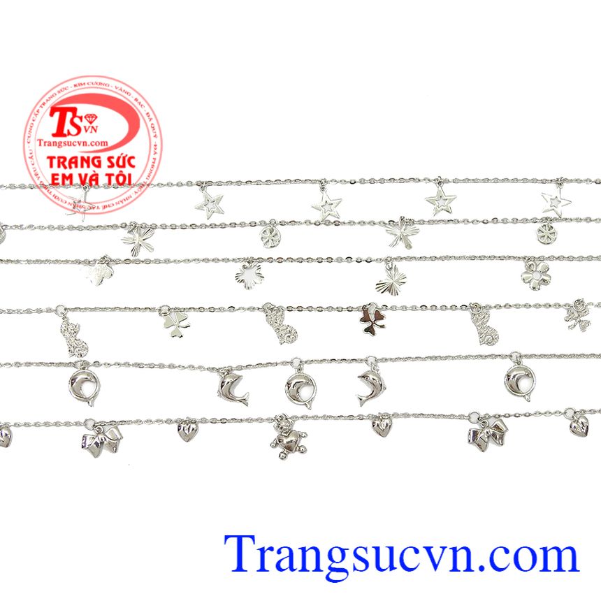 Lắc chân vàng trắng phong cách, lắc chân vàng Lắc chân vàng trắng phong cách, lắc chân vàng