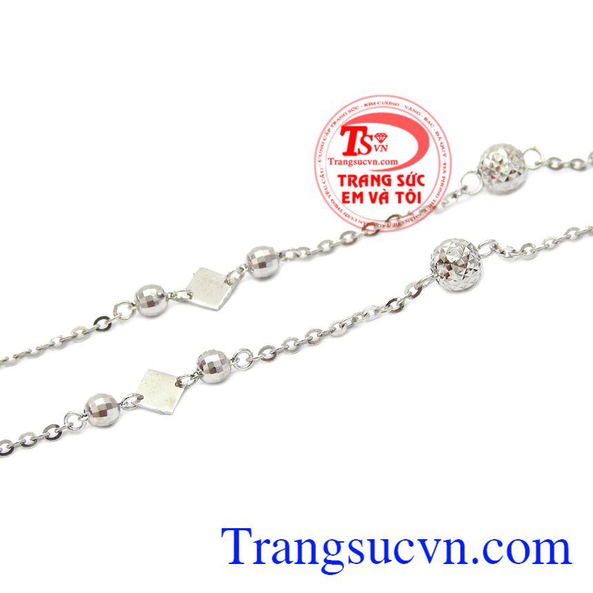 Lắc chân vàng trắng sang trọng, lắc chân vàng Lắc chân vàng trắng sang trọng, lắc chân vàng