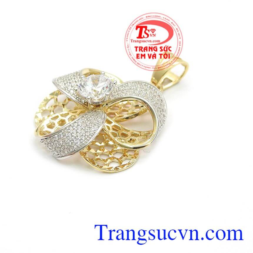 Mặt dây bông hoa sang trọng, mặt dây chuyền vàng