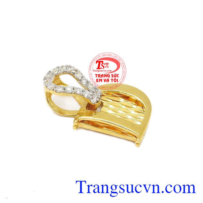 Mặt dây chữ D vàng 18k, mặt dây chuyền vàng