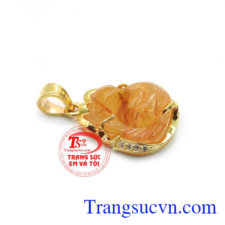 Mặt dây hồ ly duyên dáng, mặt dây thạch anh Mặt dây hồ ly duyên dáng, mặt dây thạch anh