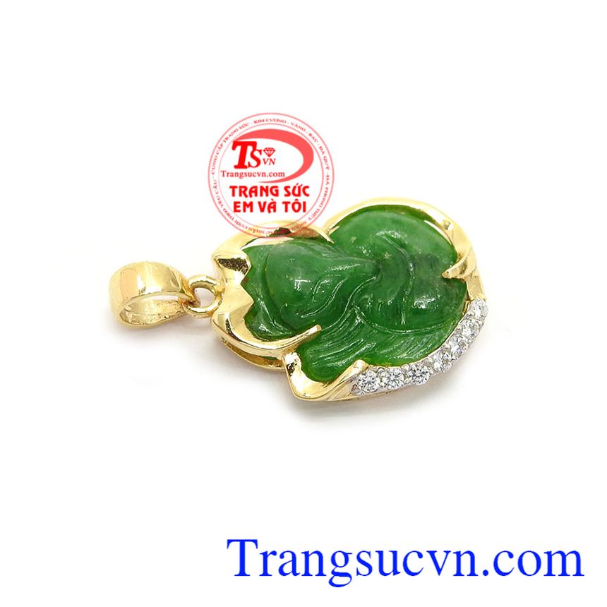 Mặt dây hồ ly ngọc cẩm thạch xanh, jadeite-ngọc cẩm thạch Mặt dây hồ ly ngọc cẩm thạch xanh, jadeite-ngọc cẩm thạch