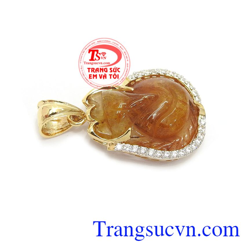 Mặt dây hồ ly tóc vàng nâu, mặt dây vàng đá quý Mặt dây hồ ly tóc vàng nâu, mặt dây vàng đá quý