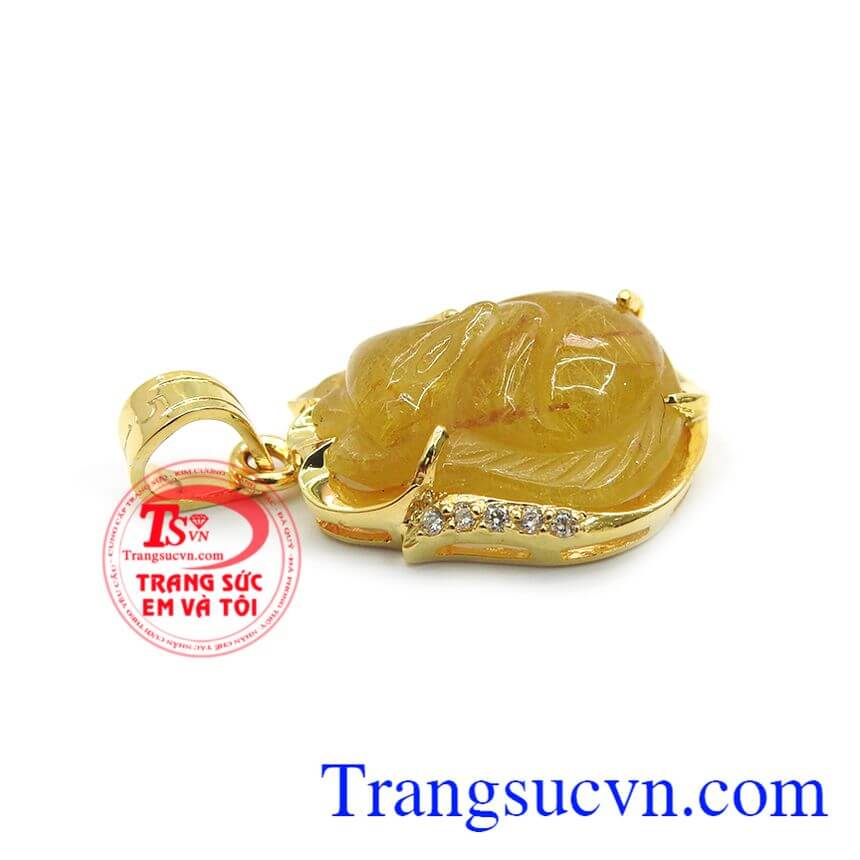 Mặt dây hồ ly tóc vàng, mặt dây thạch anh Mặt dây hồ ly tóc vàng, mặt dây thạch anh