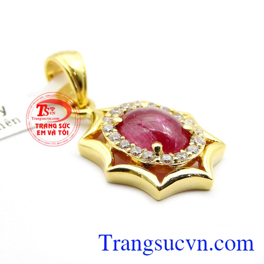 Mặt dây ruby mặt trời size to, mặt dây chuyền ruby