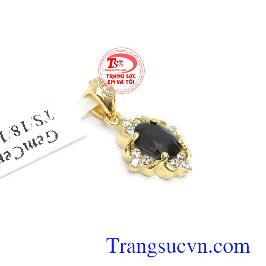 Mặt dây Sapphire thịnh vượng, mặt dây vàng đá quý, sapphire thiên nhiên Mặt dây Sapphire thịnh vượng, mặt dây vàng đá quý, sapphire thiên nhiên