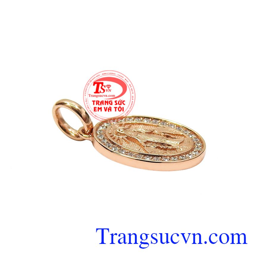 Mặt d&acirc;y v&agrave;ng hồng Đức mẹ đẹp, Mặt d&acirc;y chuyền v&agrave;ng, mặt d&acirc;y v&agrave;ng hồng sang trọng