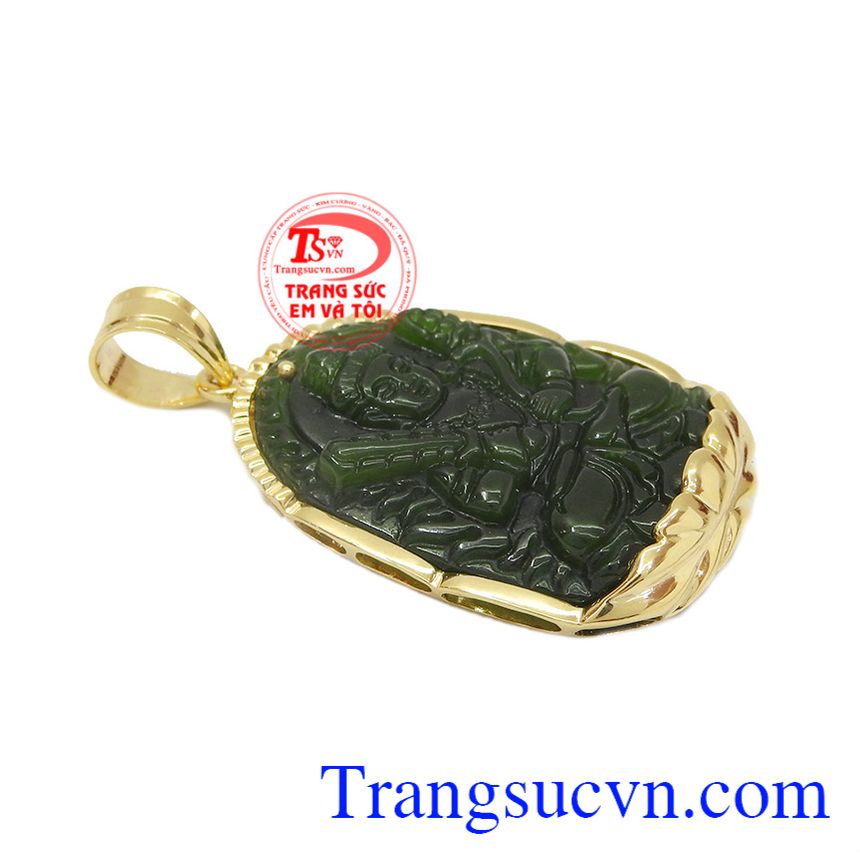Mặt nephrite hư không tạng bồ tát, phật ngọc vàng tây