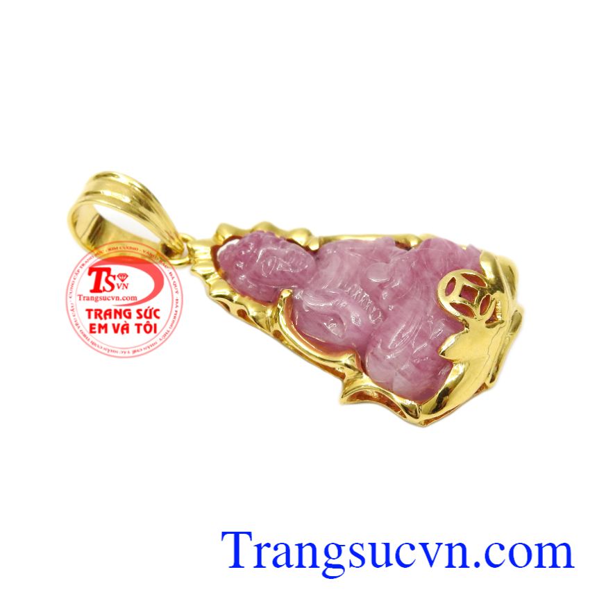 Mặt phật A Di Đà Ruby bình an, Mặt dây chuyền nam, Mặt dây ruby bọc vàng sang trọng Mặt phật A Di Đà Ruby bình an, Mặt dây chuyền nam, Mặt dây ruby bọc vàng sang trọng