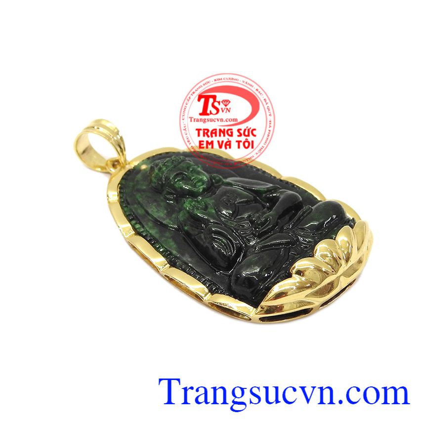 Mặt phật jadeite tuổi tuất-tuổi hợi, mặt dây vàng tây Mặt phật jadeite tuổi tuất-tuổi hợi, mặt dây vàng tây
