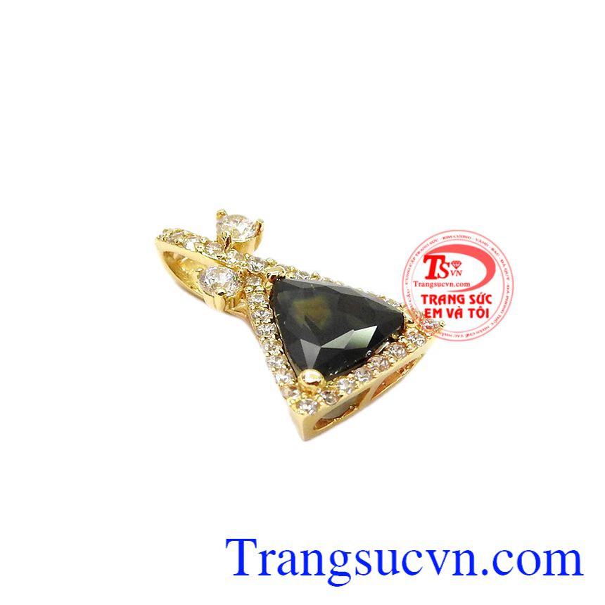 Mặt sapphir thiên nhiên quyến rũ, mặt dây vàng đá quý Mặt sapphir thiên nhiên quyến rũ, mặt dây vàng đá quý