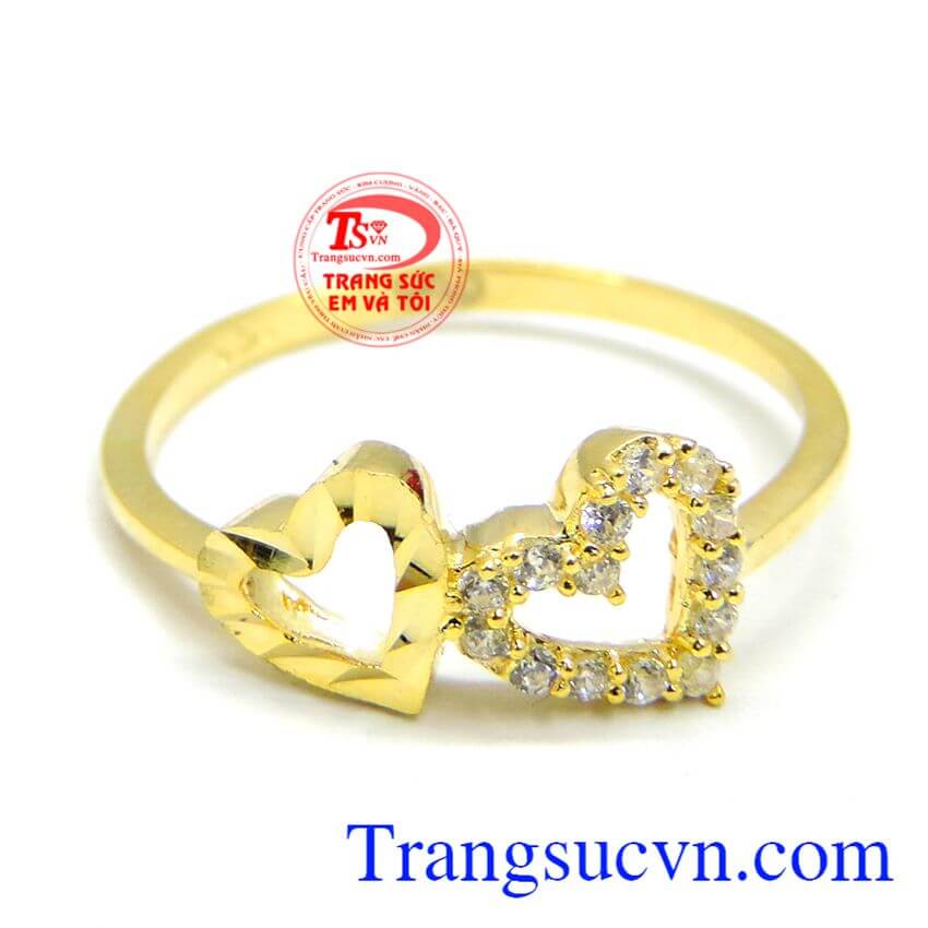 Nhẫn đôi tim chung thủy, nhẫn nữ vàng Nhẫn đôi tim chung thủy, nhẫn nữ vàng