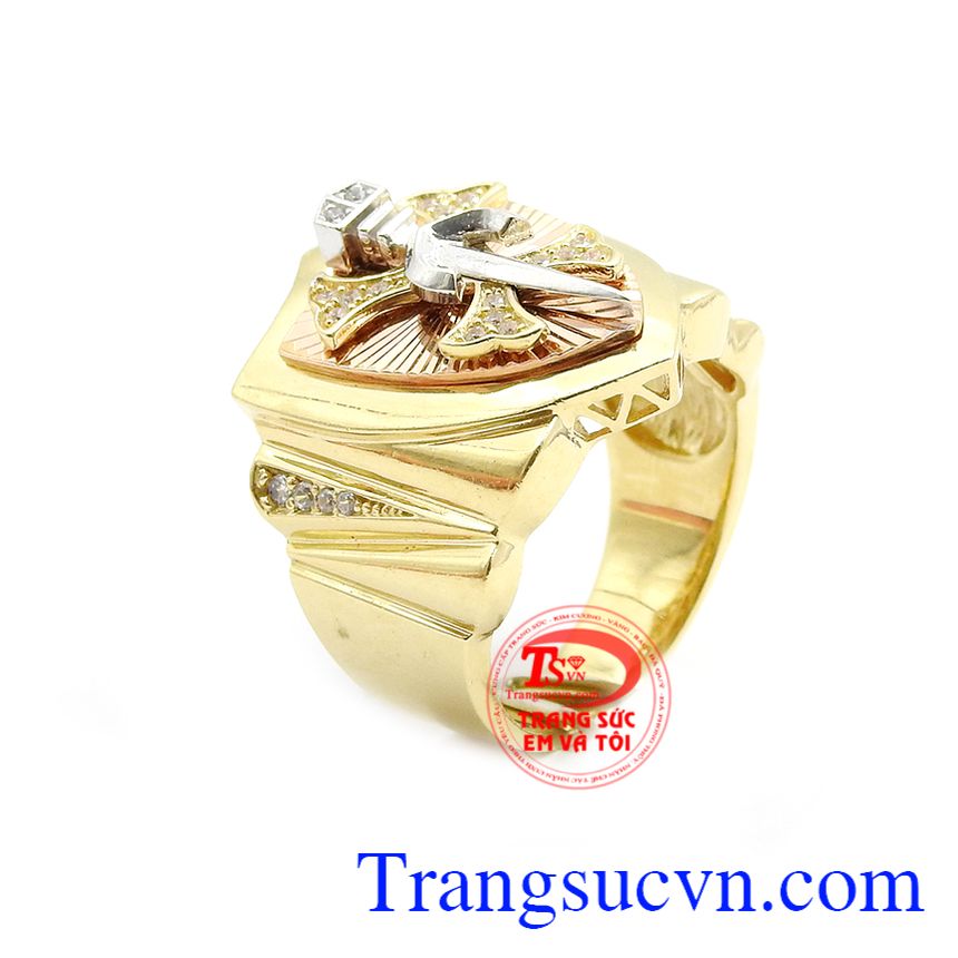 Nhẫn nam chiến binh v&agrave;ng t&acirc;y, nhẫn nam đẹp