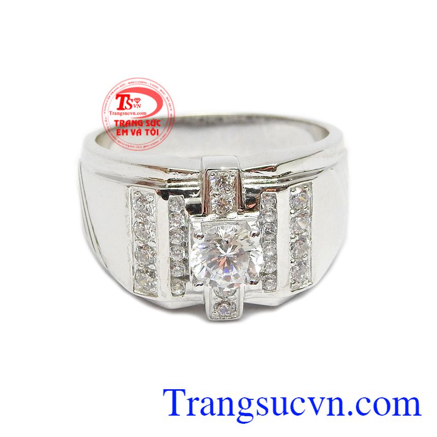 Nhẫn nam đẹp vàng trắng 14k, nhẫn nam vàng trắng Nhẫn nam đẹp vàng trắng 14k, nhẫn nam vàng trắng