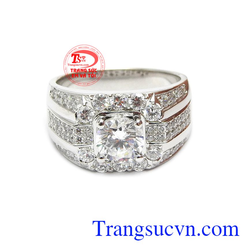 Nhẫn nam lịch lãm vàng trắng 14k, Nhẫn Vàng Trắng Nam Nhẫn nam lịch lãm vàng trắng 14k, Nhẫn Vàng Trắng Nam
