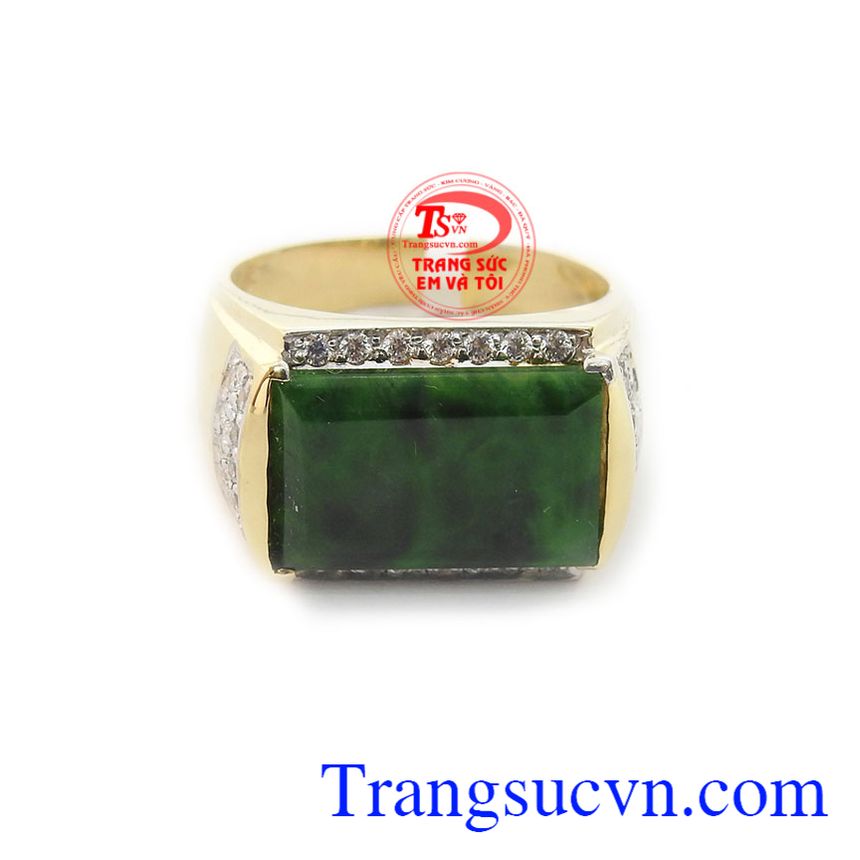 Nhẫn nam ngọc cẩm thạch 14k, nhẫn nam đẹp Nhẫn nam ngọc cẩm thạch 14k, nhẫn nam đẹp