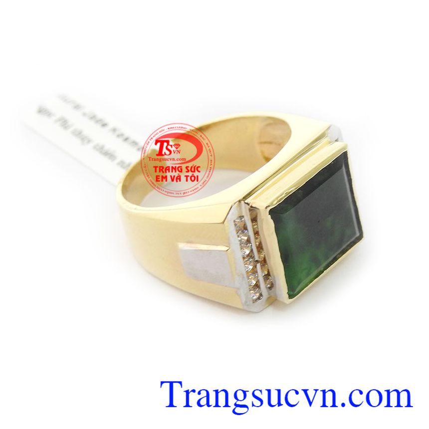 Nhẫn nam ngọc cẩm thạch phú quý, nhẫn nam đẹp