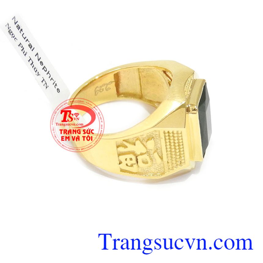 Nhẫn nam ngọc nephrite tinh tế, nhẫn nam đẹp Nhẫn nam ngọc nephrite tinh tế, nhẫn nam đẹp