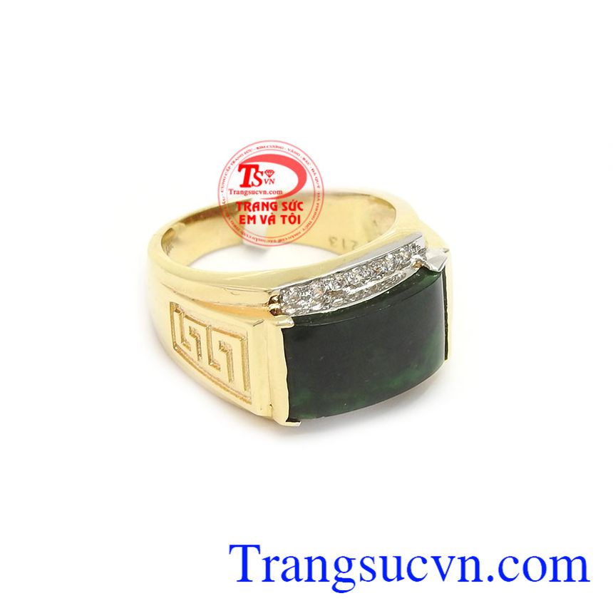 Nhẫn nam ngọc thịnh vượng 14k, nhẫn nam đẹp