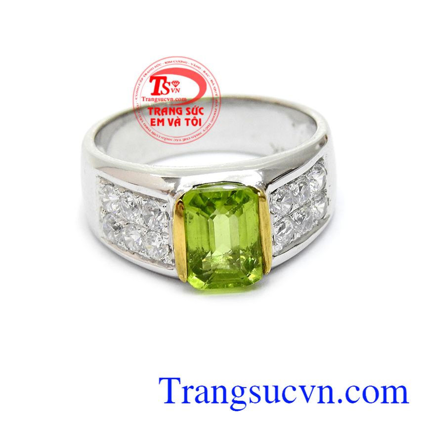 Nhẫn nam peridot sang trọng, nhẫn nam đẹp