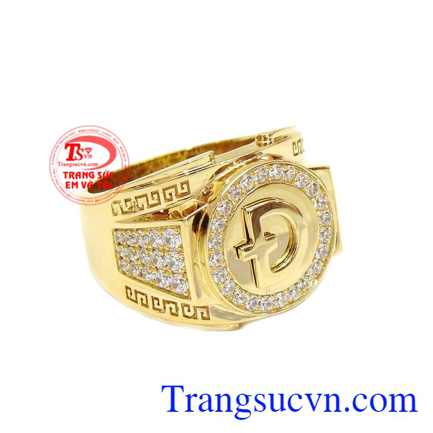 Nhẫn nam phong c&aacute;ch v&agrave;ng 18k, nhẫn nam v&agrave;ng t&acirc;y