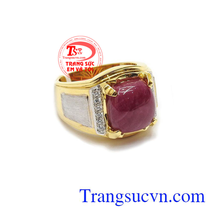 Nhân nam ruby 14k thời trang, nhẫn nam đẹp