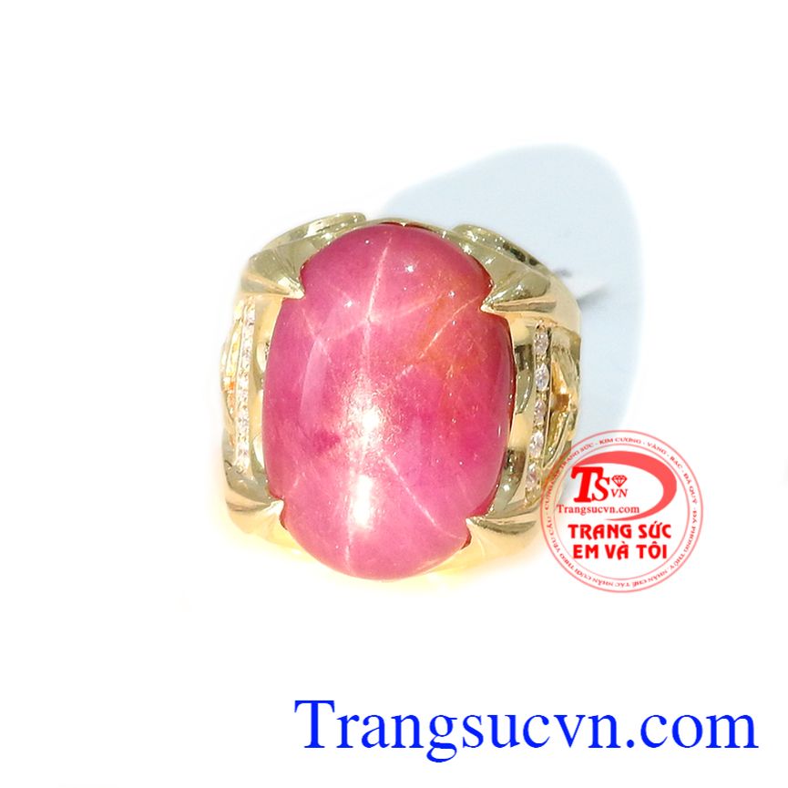 Nhẫn nam ruby cao cấp vàng 18k, nhẫn nam đẹp