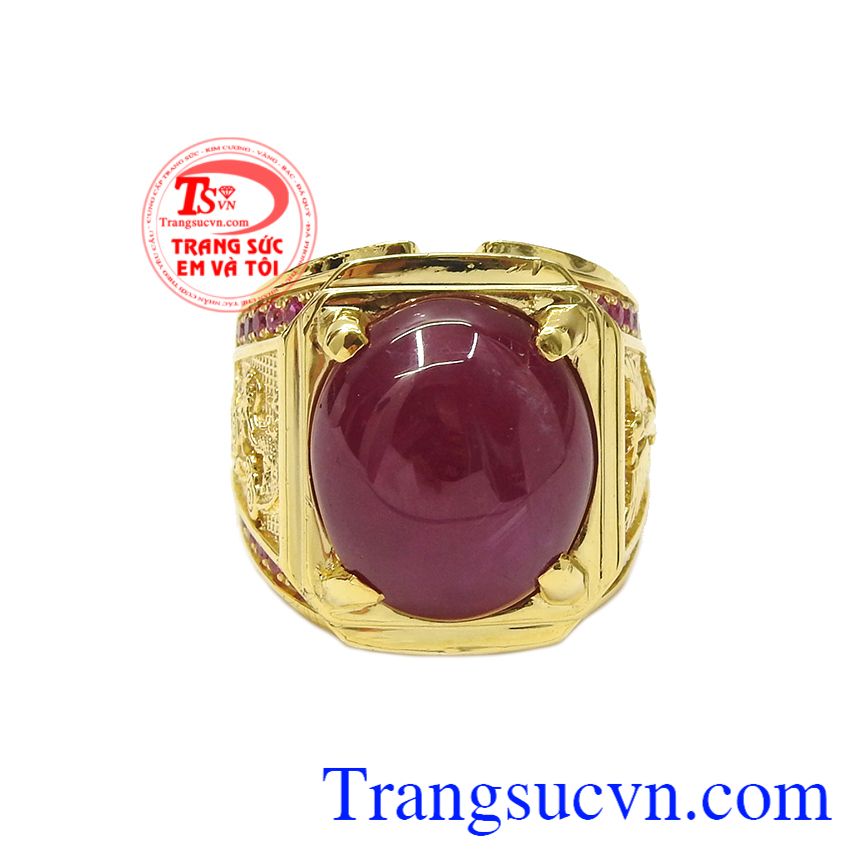 Nhẫn nam ruby long phụng, Nhẫn nam sang trọng, Nhẫn nam vàng đá quý