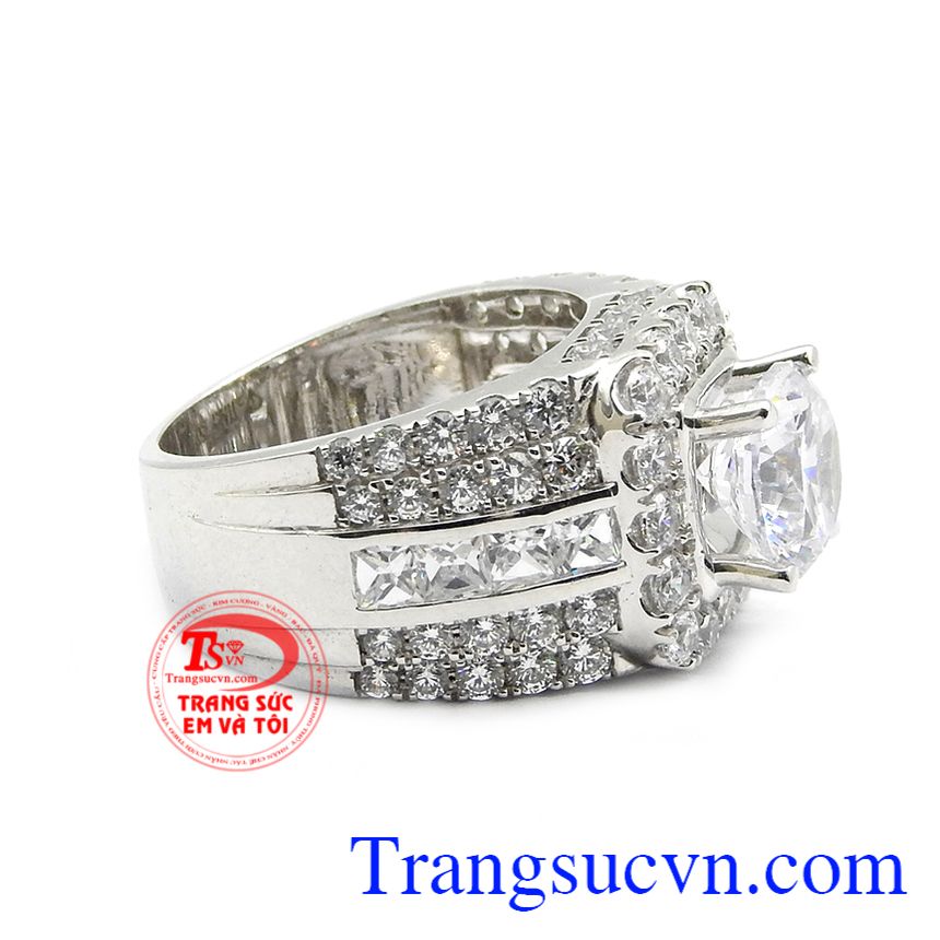 Nhẫn nam sang trọng vàng trắng 18k, nhẫn nam đẹp Nhẫn nam sang trọng vàng trắng 18k, nhẫn nam đẹp