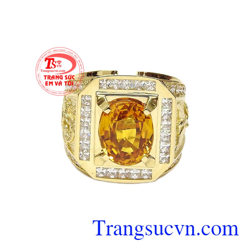 Nhẫn nam saphir vàng thịnh vượng, Nhẫn nam đá quý, Nhẫn nam đẳng cấp Nhẫn nam saphir vàng thịnh vượng, Nhẫn nam đá quý, Nhẫn nam đẳng cấp
