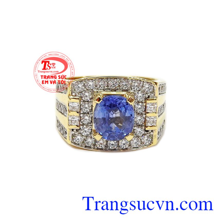 Nhẫn nam sapphir sang trọng, nhẫn nam đẹp