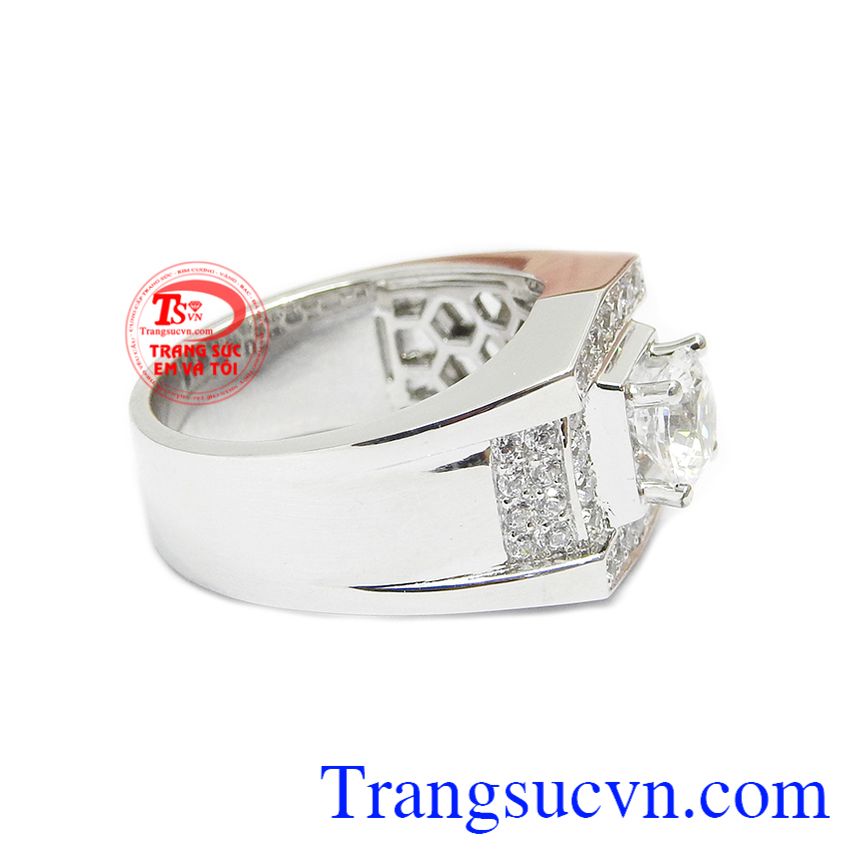 Nhẫn nam thời trang vàng trắng 14k, Nhẫn Vàng Trắng Nam Nhẫn nam thời trang vàng trắng 14k, Nhẫn Vàng Trắng Nam