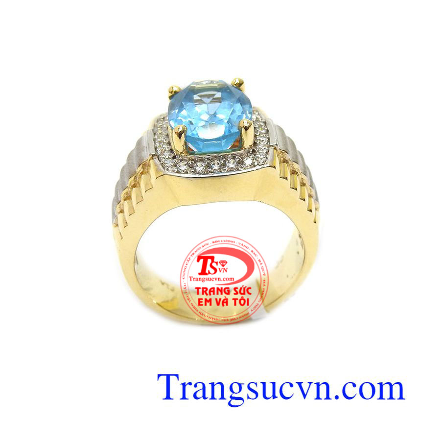Nhẫn nam topaz 14k may mắn, nhẫn nam đẹp