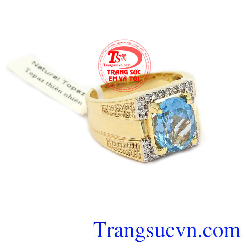 Nhẫn nam topaz 14k sang trọng, nhẫn nam đẹp Nhẫn nam topaz 14k sang trọng, nhẫn nam đẹp