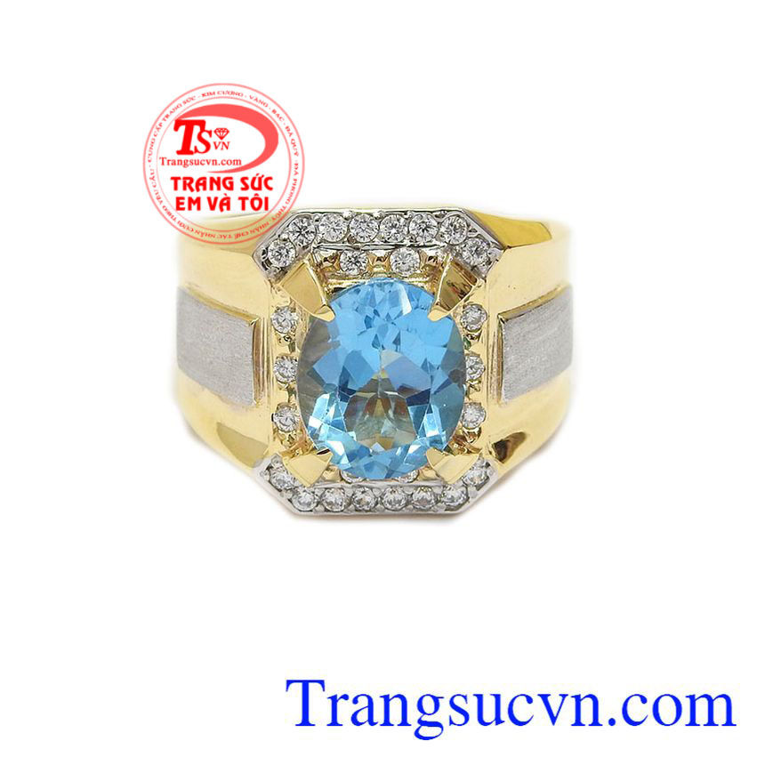 Nhẫn nam topaz 14k, nhẫn nam đẹp Nhẫn nam topaz 14k, nhẫn nam đẹp