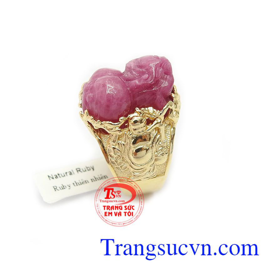 Nhẫn nam tỳ hưu ruby sang trọng, nhẫn nam đẹp