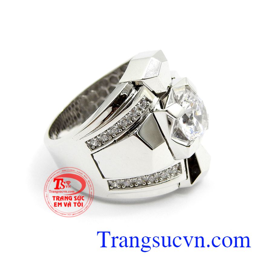 Nhẫn nam vàng trắng 18k cao cấp, nhẫn nam đẹp Nhẫn nam vàng trắng 18k cao cấp, nhẫn nam đẹp