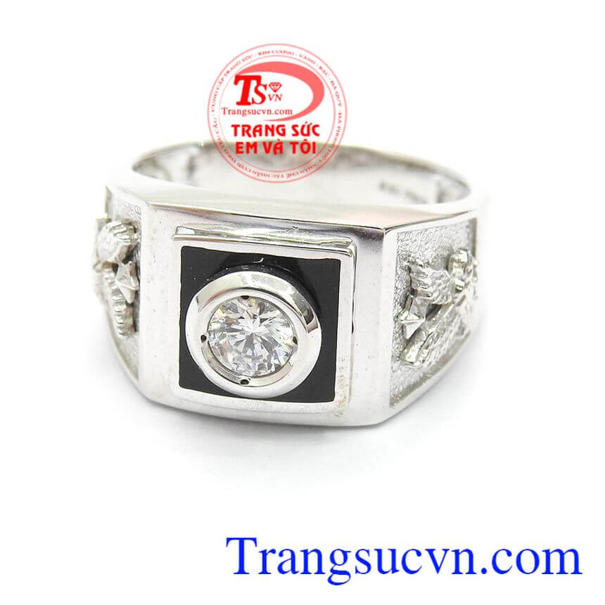 Nhẫn nam vàng trắng Hàn Quốc, nhẫn nam đẹp Nhẫn nam vàng trắng Hàn Quốc, nhẫn nam đẹp