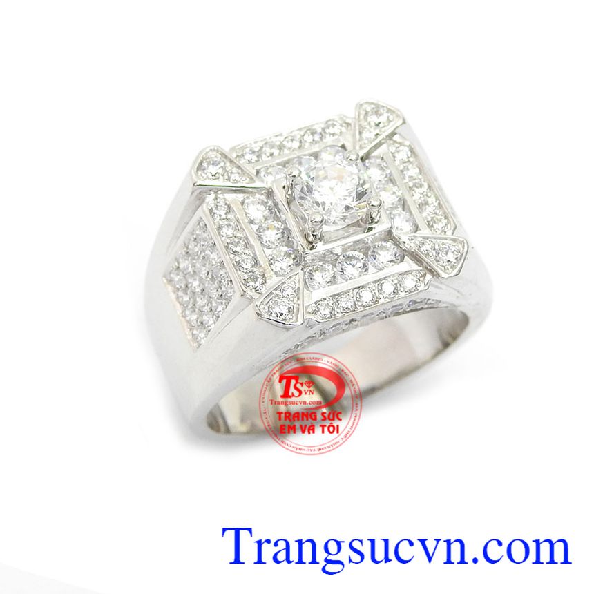 Nhẫn nam vàng trắng kiểu mới, nhẫn nam đẹp Nhẫn nam vàng trắng kiểu mới, nhẫn nam đẹp