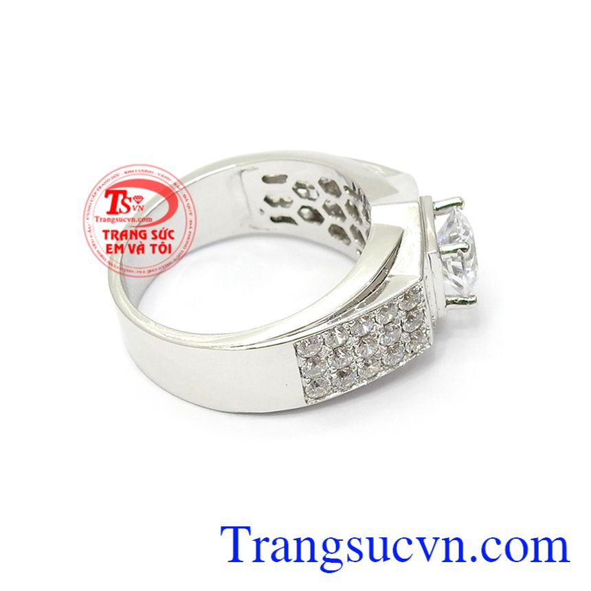 Nhẫn Nam Vàng Trắng May Mắn, nhẫn nam đẹp