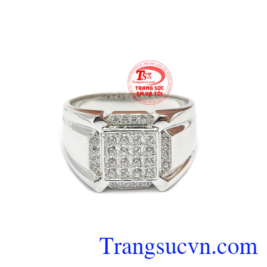 Nhẫn nam vàng trắng nam tinh tế 14k, Nhẫn Vàng Trắng Nam Nhẫn nam vàng trắng nam tinh tế 14k, Nhẫn Vàng Trắng Nam