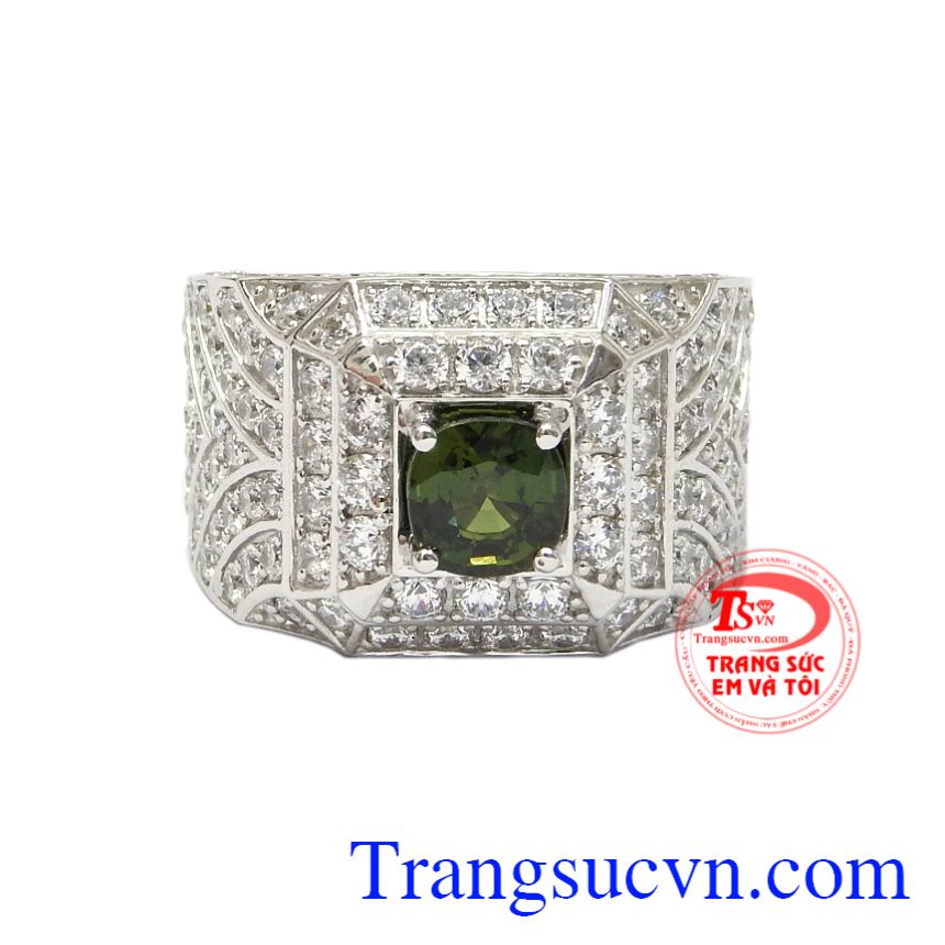 Nhẫn nam vàng trắng Saphir, Nhẫn nam đá quý, Nhẫn nam vàng sang trọng Nhẫn nam vàng trắng Saphir, Nhẫn nam đá quý, Nhẫn nam vàng sang trọng