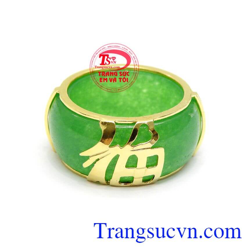 Nhẫn Ngọc Chữ Phúc May Mắn, nhẫn nam đẹp Nhẫn Ngọc Chữ Phúc May Mắn, nhẫn nam đẹp